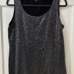 Coldwater Creek Sequined Gray Shimmer Party Holiday Event Dressy Top M 10-12 Photo 0