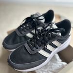 Adidas Run 70s Black and White Sneakers with Classic Stripes Photo 1