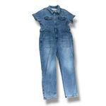 Good American  Denim Utility Jumpsuit Short Sleeve Belted Light Wash Size 6 Photo 1