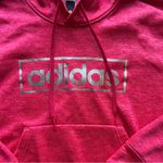 Adidas Climawarm Womens Metallic Logo Fuchsia Pullover Hoodie Sweatshirt XL Photo 1
