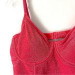 Good American  Sparkle Show Off Underwire One Piece Swimsuit Coral Pink size 4 Photo 4