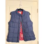 Lilly Pulitzer Navy Down Feather Puffer Vest w/ Pink Paisley Lining Photo 4
