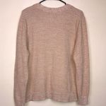 Lands' End Lands’ End Women’s Cozy Comfy Tan White Knit Button-Up Cardigan Photo 5