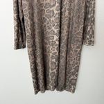 LNA [] Brown Leopard Print Kurt Longline Ribbed Knit Duster Cardigan Size Large L Photo 7