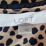 Loft Leopard Print Puffy Sleeve Blouse Size Large Tan and Black Leopard Top Photo 7