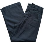 Anthropologie Maeve  Womens Size 31 Tall Black Colette Linen Blend Wide Leg Pants Photo 5