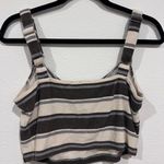 Volcom brown and tan stripped adjustable straps crop tank top Photo 3