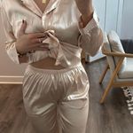 Silk Pajama Set Pink Size M Photo 3
