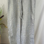 Allen Allen  100% Linen Black & White Striped Casual Pants M Photo 0