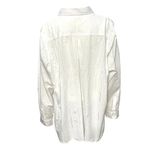 Vintage White Long Sleeve Cotton Eyelet Button Up Shirt With Pockets Size XL Photo 2