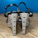 Jason Wu  Leather Polka Dot T Strap Slingback Platform Wedge Black Size 7 Photo 2