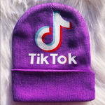 Brand New Purple Tik Tok Casual / Winter Hat Cotton Yarn Beanie‎ Purple Photo 2