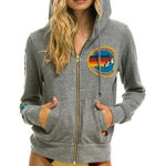 Aviator Nation  LA JOLLA ZIP HOODIE HEATHER GREY Size S Lounge Athletic Photo 0