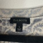 Talbots  Floral Metallic Button Cardigan Sweater Black Gold L Cotton Blend‎ Photo 3