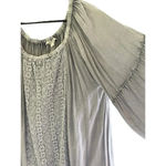 Solitaire Women's Grey 3/4 Sleeve Embroidered Tunic Top Size Plus 1X Photo 1