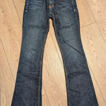 Peoples Liberation Womens 27 Bella Flare Jeans Dark Faded Denim Made In USA Blue Photo 0