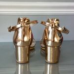 Heels Charm Women’s Gold Metallic Block Heel Sandals Size 10M Ankle Strap Photo 4