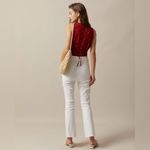 Rihoas Red V Neck Polka Dot Print Sleeveless Vest Photo 4