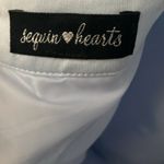 Sequin Hearts : Blue/White Flower Dress- Open Back with zipper back- tulle hem- 9 Photo 1