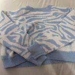 SheIn Sweater Cropped Zebra Blue Photo 0