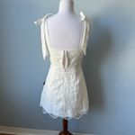 Lulus Lovable Aesthetic White Embroidered Tie-Strap Mini Dress Size Small Photo 9