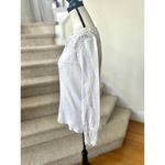 Sundance White Eyelet Lace Long Sleeve Henley T Photo 2