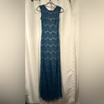 AQUA  Dresses Teal Blue Lace Formal Full Length Gown Size 0 Photo 8