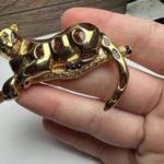 Premier Designs Leopard Wild Cat Rhinestone Brooch Pin Gold Tone & Enamel Photo 5