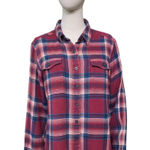 Patagonia  Organic Cotton Plaid Flannel Shirt Women Size 10 Red Blue Sustainable Photo 0