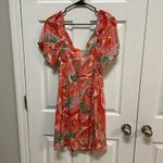 Gianni Bini Orange Multi Floral Dress Lined Size‎ L NWT Tropical Summer Vacation Size L Photo 5