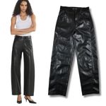 Denim Forum Aritzia The Farrah Faux Leather Pants 25 Black Photo 3