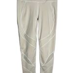 Sweaty Betty The Power Legging Cream Mesh Panel Mid Rise Athletic Leggings Small Photo 0