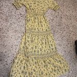 Max Studio  Flowy Ruffle Collar Tiered Yellow Floral Maxi Dress  medium Photo 6