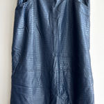 Oliver Bonas Croc Faux Leather Steel Blue Skirt, Size 10 Photo 0