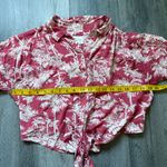 American Eagle Hawaiian Button Up Tie Crop Top Vacation Tropical Photo 7