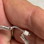 JCM Sterling Diamond cut Hoop Earrings Silver Photo 1