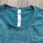 Lululemon Athletica Teal Striped Long Sleeve Top Swiftly Tech Crewneck Photo 4