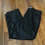 Abercrombie & Fitch  coco espresso brown leather 90s straight leg pants sz 18r Photo 0