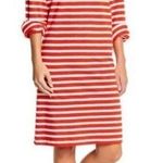 J.Crew  Striped T Shirt Dress 3/4 Sleeve Shift Red‎ & White Knit Womens Size XS Photo 0