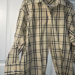 ZARA  Beige and Navy Checkered Shirt Photo 5