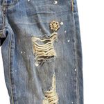Tinsel Nordstrom jeans paint button fly distressed rhinestones size 26 Blue Photo 2