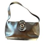 Furla  Vintage Y2K Black Leather Shoulder Bag Silver Buckle Photo 0