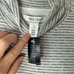 White House | Black Market WHBM Gray Ruffled Hem Sweater Striped Mock Neck Shift Dress Size Small Photo 3