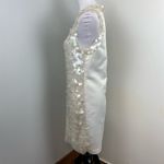 PINKO Ivory Iridescent Sequin Sleeveless Mini Shift Dress Size 6 $784 Cocktail White Photo 8