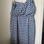 Banana Republic Blue Design One Shoulder Tie Dress Size 10 Photo 3