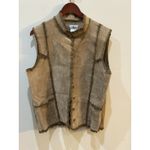 Coldwater Creek  leather crochet vest womens western‎ cowgirl rodeo Size Large Photo 1