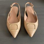 Nordstrom  Весса Pointed Toe Slingback Leather Flat Buckle Accent Tan Size 8 Photo 1
