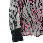 Bob Mackie  Wearable Art Silk Long Sleeve Button up Chic Classy Elegant Blouse M Photo 4