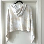Fabletics Cream & Tan Eco Conscious Tie-Dye Pullover Boxy Cropped Hoodie, Size M Photo 4