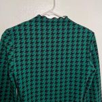 SheIn  SXY Long Sleeve Cut Out Blouse Green Houndstooth M Photo 9